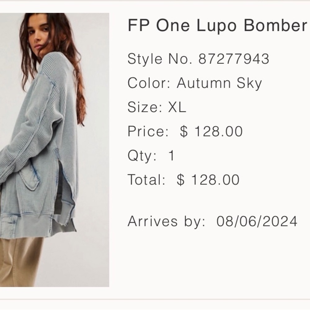 Free People FP One Lupo Bomber Cardi